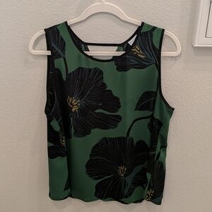 Floral Green Sleeveless Top